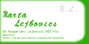marta lejbovics business card